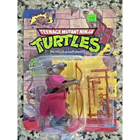 1990 Teenage Mutant Ninja Turtles Splinter Action Figure Playmates - New Sealed - Picture 1 of 7